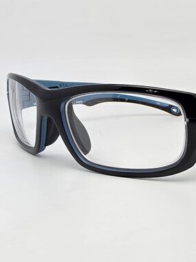 Wiley X Gamer 2107 ASTM F803 Black on Metallic Blue Eyeglasses Frame 57-18-135